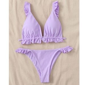 Light purple ruffle bikini set- size medium